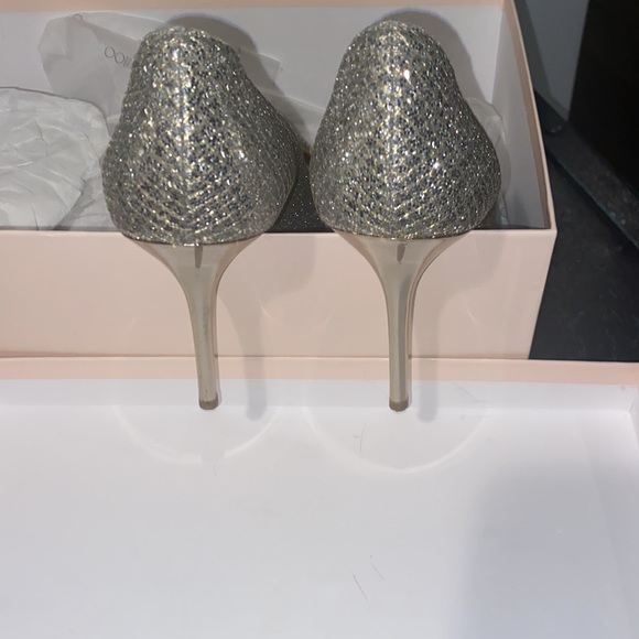 Jimmy Choo glitter fabric champagne pumps with gorgeous mirror heel - Picture 7 of 13